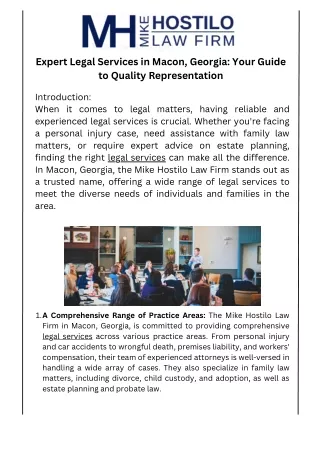 Expert Legal Services in Macon, Georgia Your Guide to Quality Representation