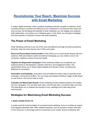 revolutionize your reach maximize success with