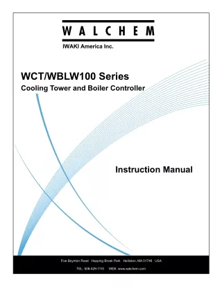 W100 CT-BL Series Cooling Tower and Boiler Controller Manual