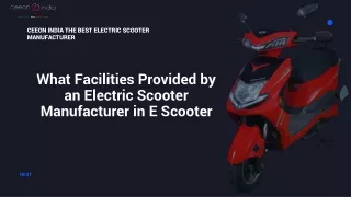 What Facilities Provided by an Electric Scooter Manufacturer in E Scooter