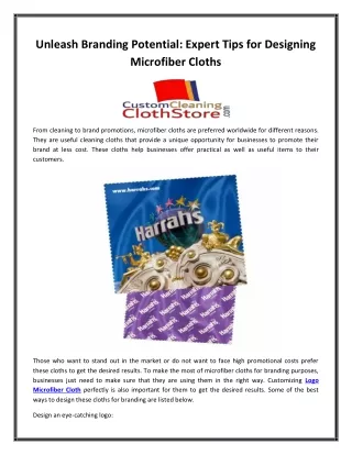 Unleash Branding Potential Expert Tips for Designing Microfiber Cloths