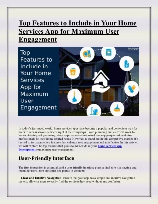 top features to include in your home services