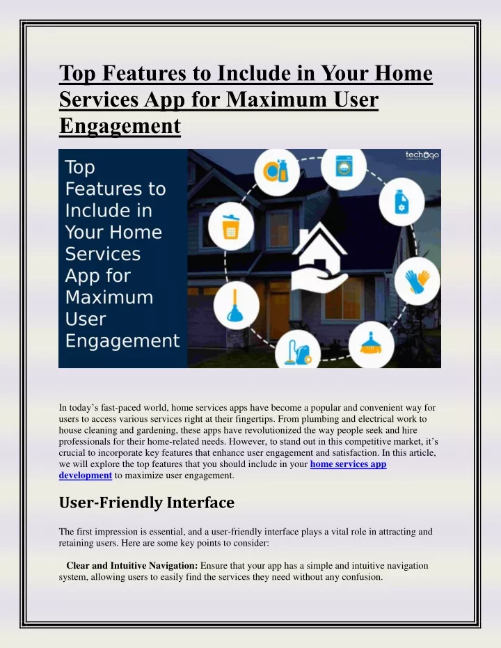 top features to include in your home services