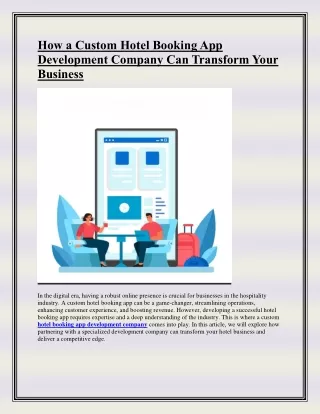 how a custom hotel booking app development