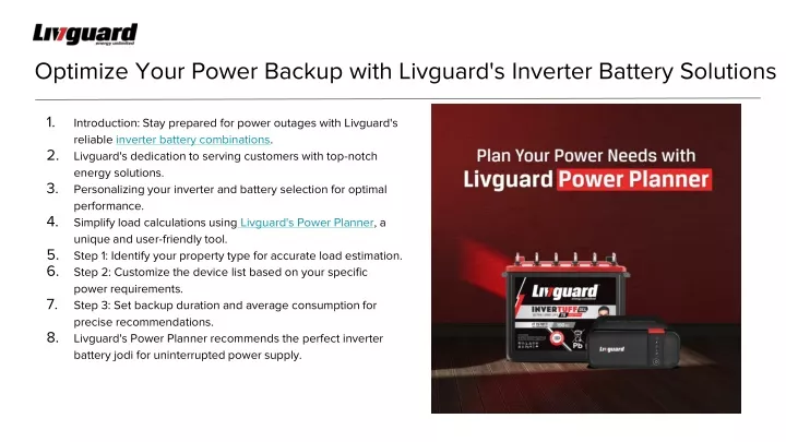 optimize your power backup with livguard s inverter battery solutions