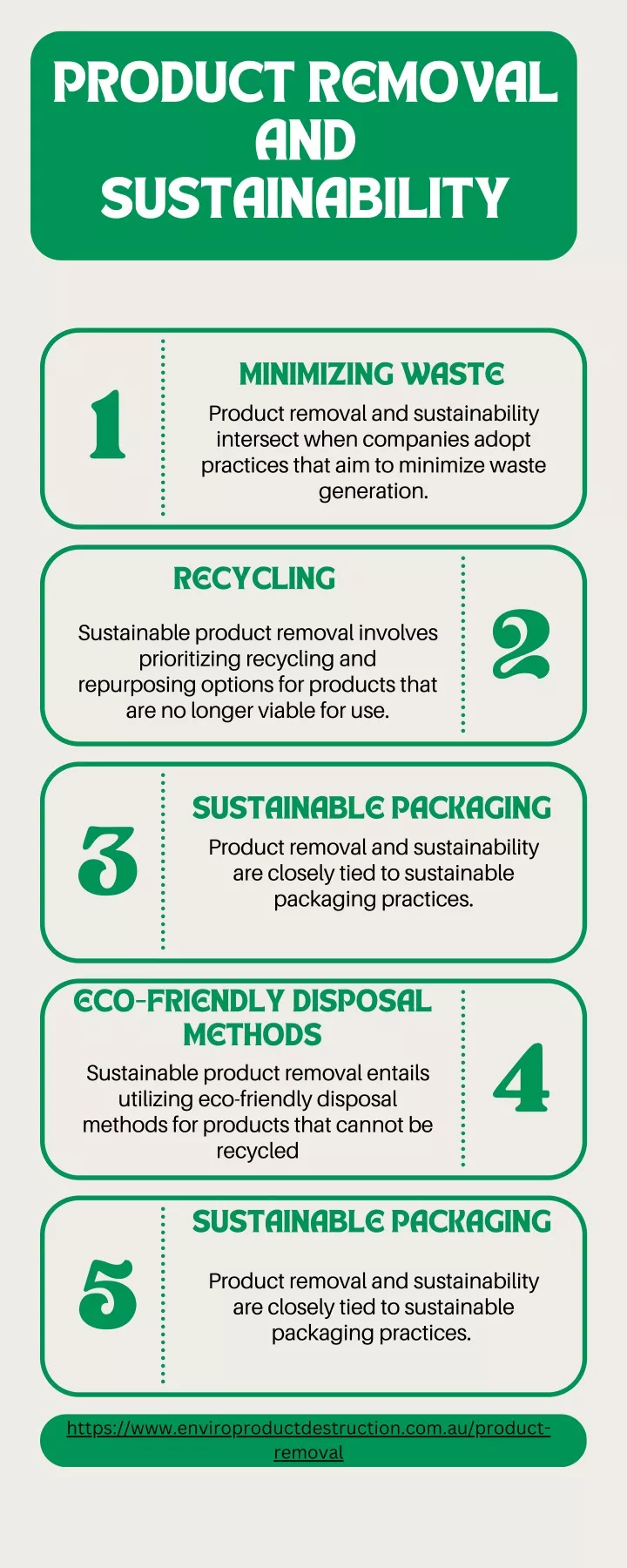 product removal and sustainability
