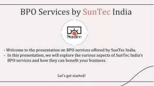 Business Process Outsourcing Services by SunTec India