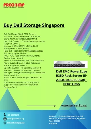 Buy Dell EMC PowerEdge R350 Rack Server Storage Singapore