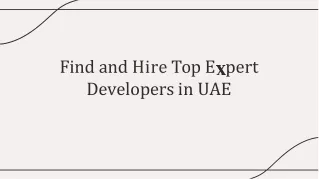 Find and Hire Top Expert Developers in UAE