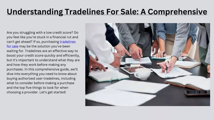 understanding tradelines for sale a comprehensive