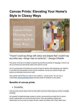 canvas prints elevating your home s style