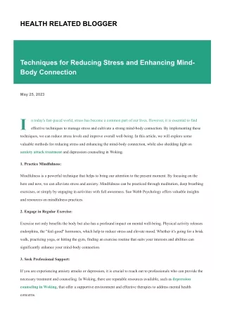 health related blogger