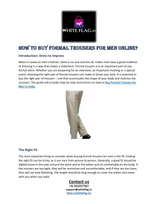How to Buy Formal Trousers for Men Online