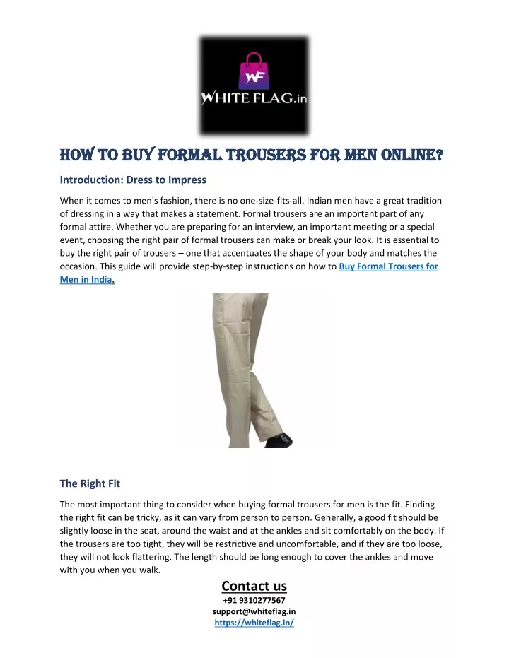 how t how to buy o buy formal tro formal trousers