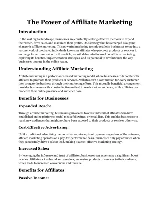 Affiliate Marketing