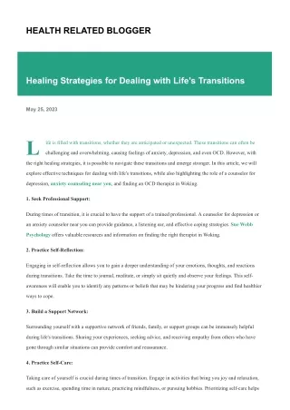 health related blogger