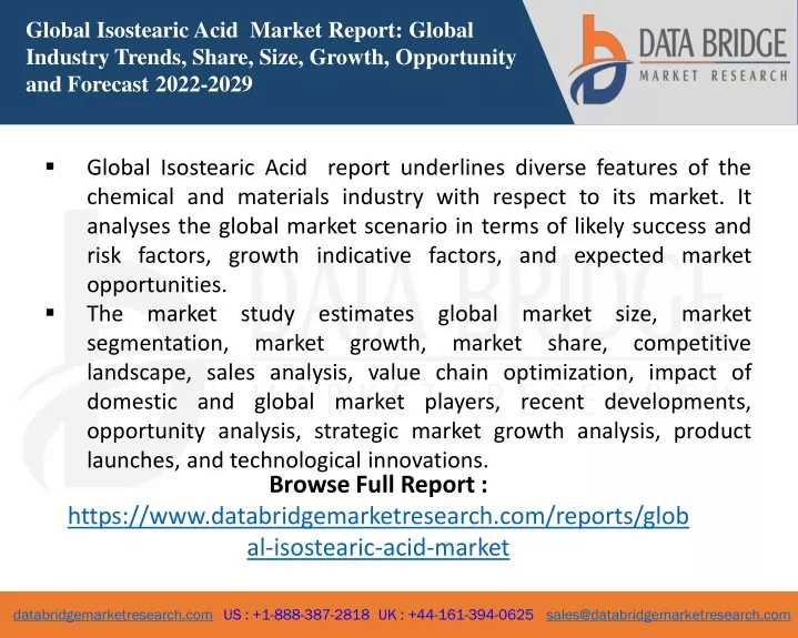 global isostearic acid market report global