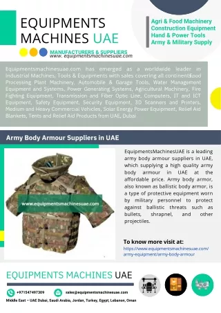 Army Body Armour Suppliers in UAE
