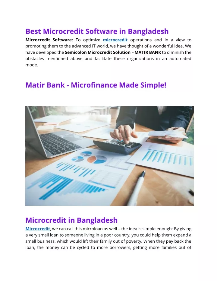 best microcredit software in bangladesh