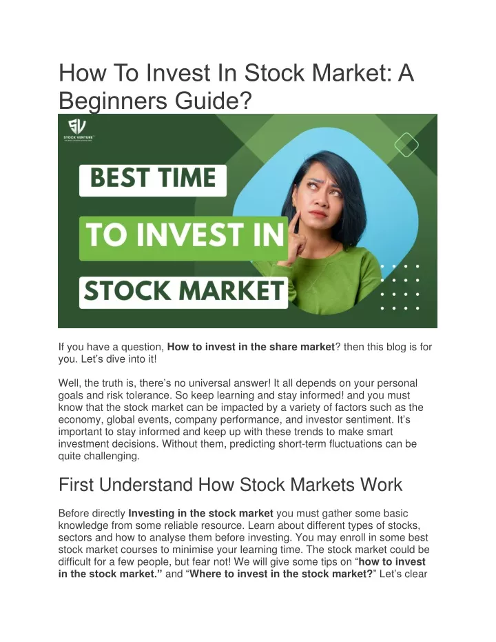 how to invest in stock market a beginners guide