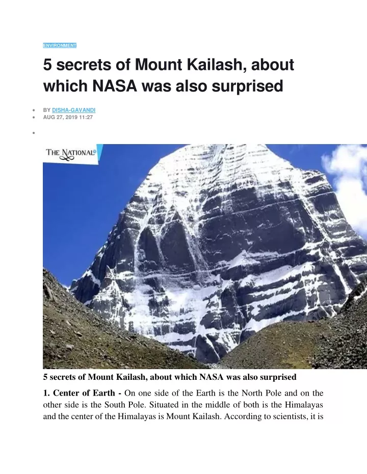 environment 5 secrets of mount kailash about