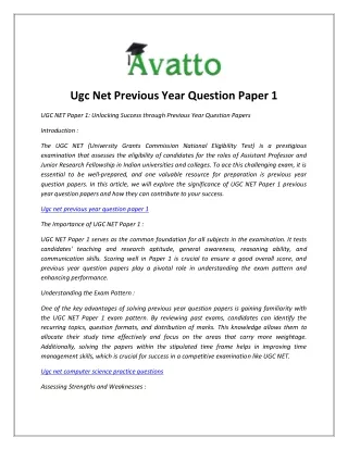 UGC NET Commerce Syllabus,Paper Pattern,Eligibility - Avatto