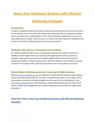 Boost Your Healthcare Business with Effective Marketing Strategies