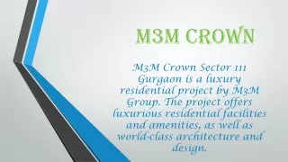 M3M Crown Sector 111 Gurgaon