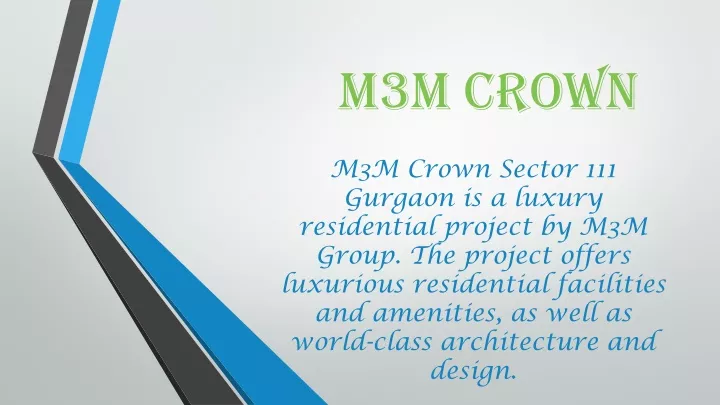 m3m crown