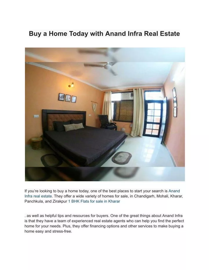 buy a home today with anand infra real estate