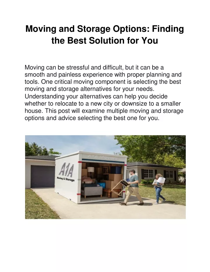 moving and storage options finding the best solution for you