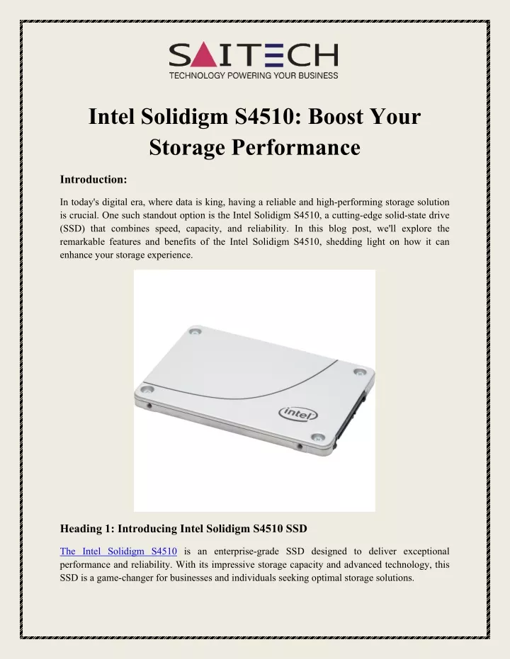 intel solidigm s4510 boost your storage