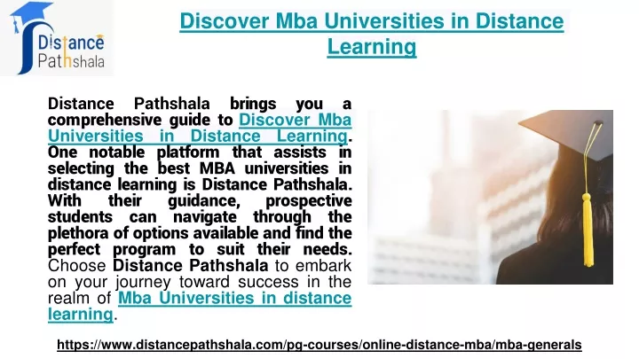 discover mba universities in distance learning
