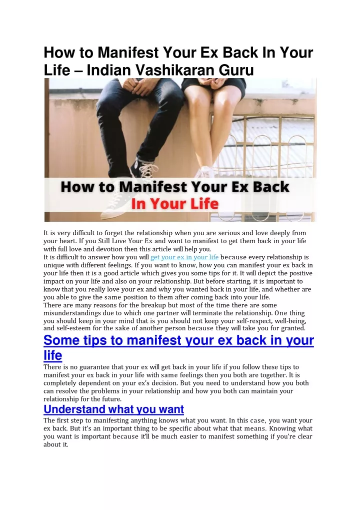 how to manifest your ex back in your life indian vashikaran guru