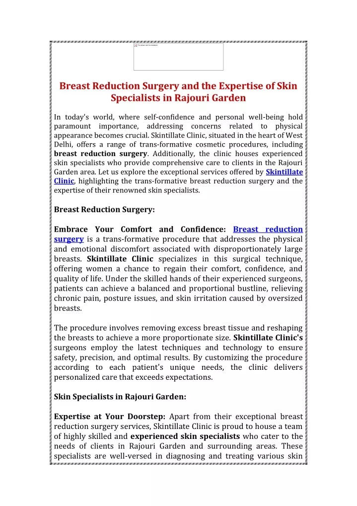 breast reduction surgery and the expertise
