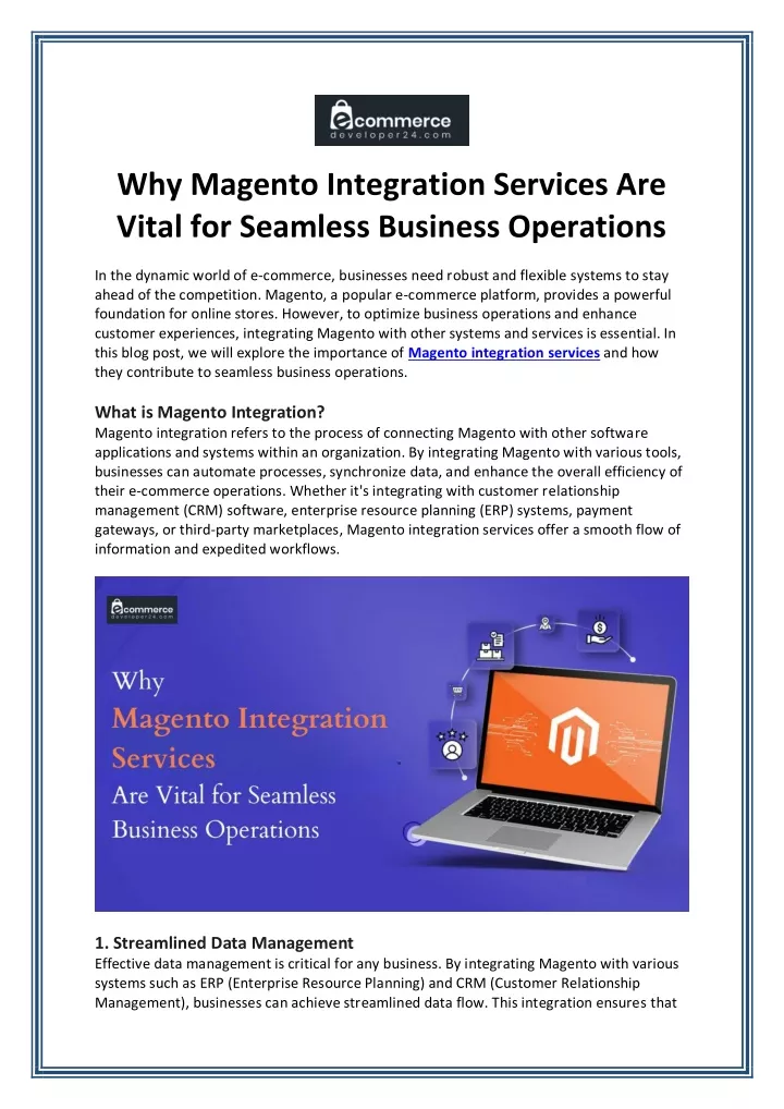 why magento integration services are vital