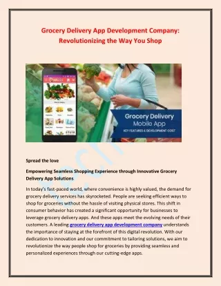 grocery delivery app development company