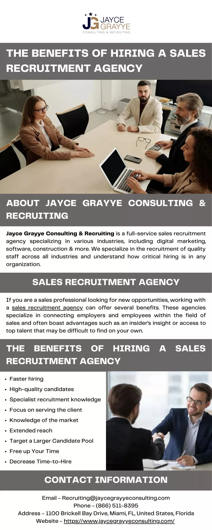 the benefits of hiring a sales recruitment agency