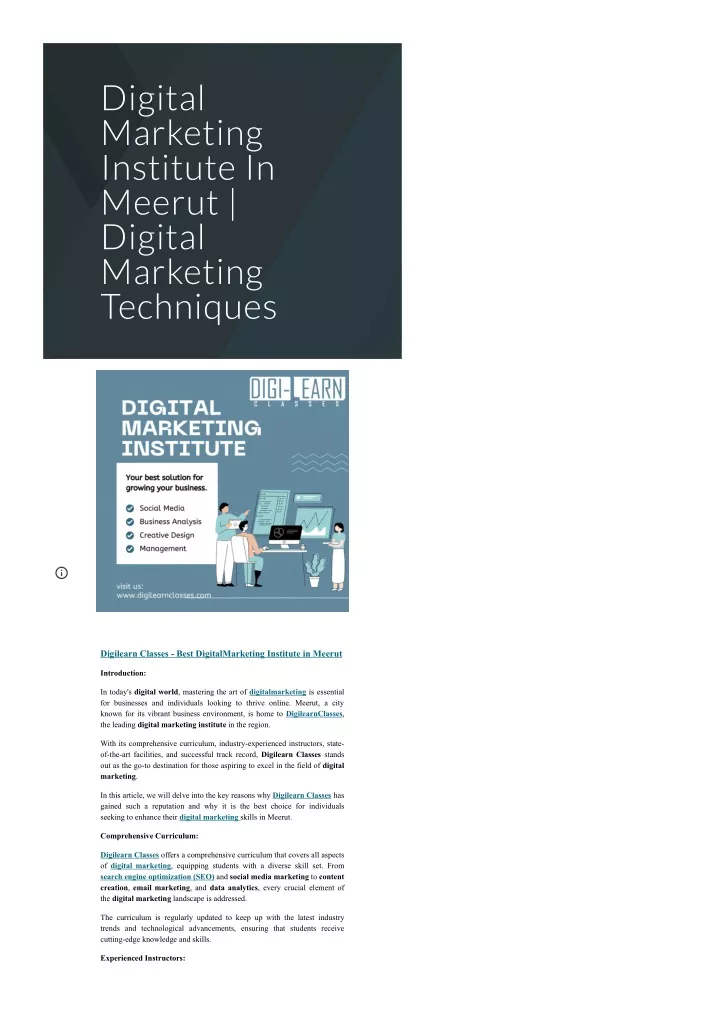 digital marketing institute in meerut digital