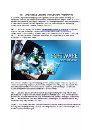 Software Programming Company