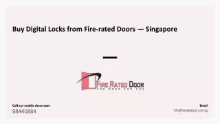 Buy Digital Locks from Fire-rated Doors — Singapore