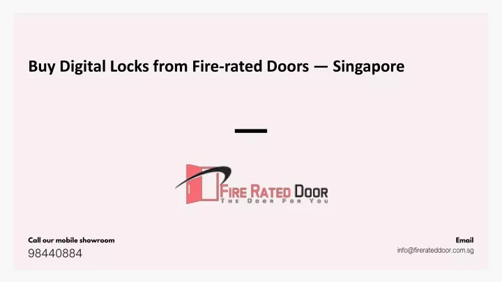 buy digital locks from fire rated doors singapore