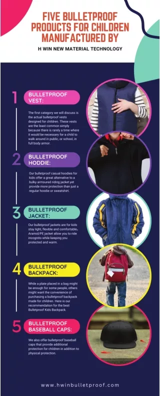 Five Bulletproof Products for Children Manufactured by H Win New Material Techn