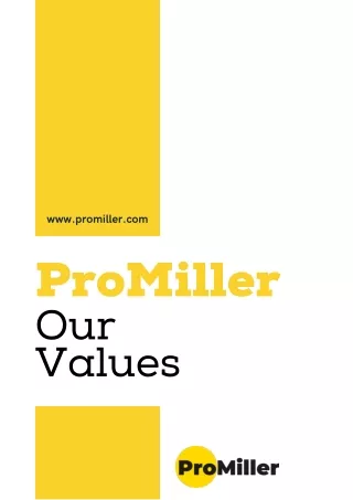 ProMiller's Values