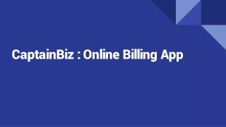 CaptainBiz _ Online Billing App