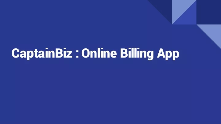 captainbiz online billing app