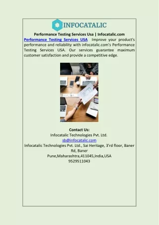 Performance Testing Services Usa | Infocatalic.com