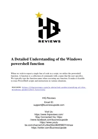 a detailed understanding of the windows