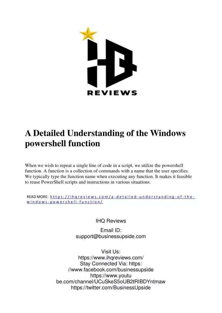 a detailed understanding of the windows