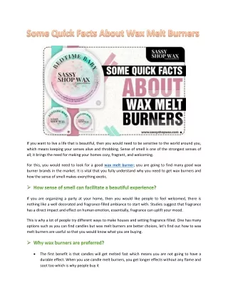 Some Quick Facts About Wax Melt Burners